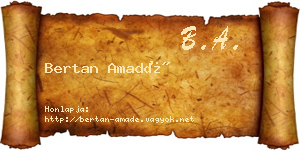 Bertan Amadé névjegykártya